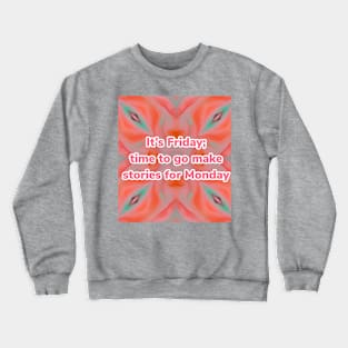 Peach and teal “it’s Friday” abstract pattern Crewneck Sweatshirt